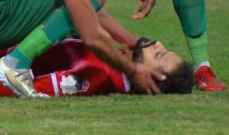 سقوط لاعب فيوتشر احمد رفعت مغشياً عليه في مباراة الاتحاد السكندري