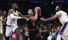 NBA:ليكرز يسقط أمام بولز رغم عودة جايمس وكافالييرز الى الادوار الاقصائية