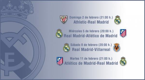 ريال مدريد يخوض 4 مباريات صعبة في 10 ايام