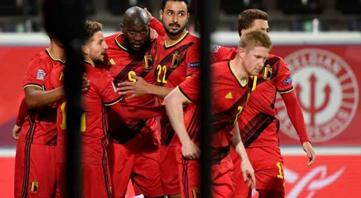 مجريات مباراة منتخب بلجيكا والدنمارك في دوري الامم الاوروبية