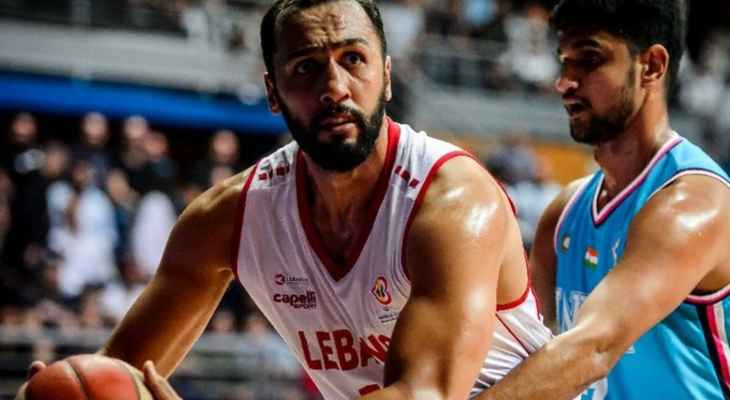 ترتيب مجموعة لبنان بعد النافذة الخامسة في تصفيات بطولة العالم لكرة السلة