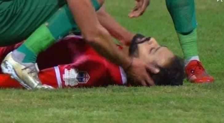 سقوط لاعب فيوتشر احمد رفعت مغشياً عليه في مباراة الاتحاد السكندري