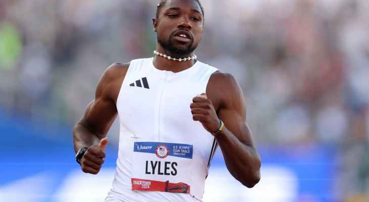 العداء الأميركي لايلز يعادل رقمه الشخصي في سباق 100 م ويتأهل الى الاولمبياد