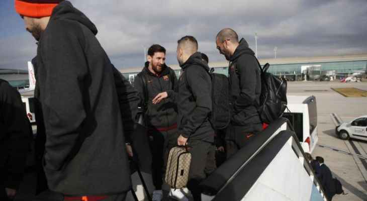 لاعبو برشلونة وصلوا الى لندن لمواجهة تشيلسي