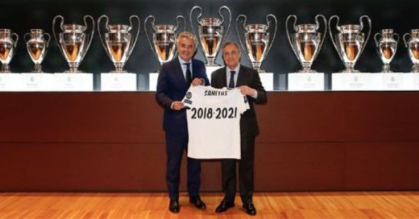 رسمياً : ريال مدريد يجدد عقد شركة سانيتاس حتى 2021 