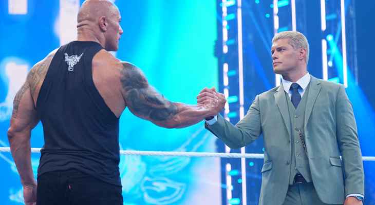 WWE لا تخطط لمواجهة بين ذا روك وكودي رودس في راسلمانيا