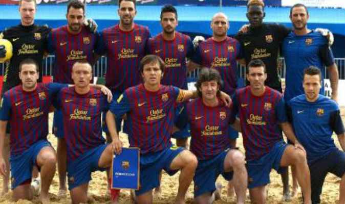 منتخب قطر الشاطئي يتحدى فريق برشلونة 