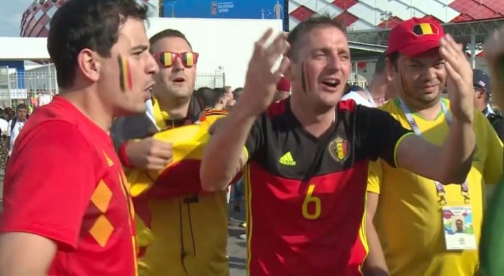 فيديو :  كأس العالم 2018 : مشجعو بلجيكا يودعون ميسي على طريقتهم