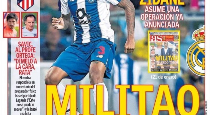 آس: ميليتاو في ريال مدريد مقابل 50 مليون 