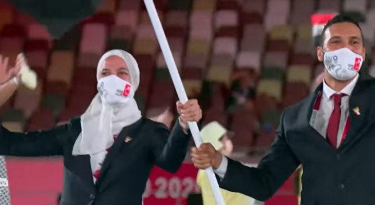 دخول بعثة مصر في حفل افتتاح أولمبياد طوكيو 2020