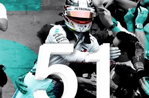 51 فوز للويس هاميلتون في 100 سباق في الفورمولا 1