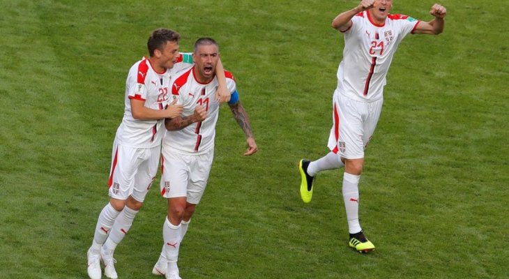 نهاية المباراة بفوز صربيا على كوستاريكا بنتيجة 1-0 