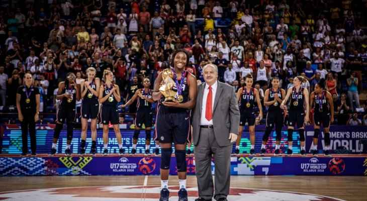 سيدات اميركا تحت 17 عام تحرزن لقب العالم بكرة السلة للمرة الرابعة 
