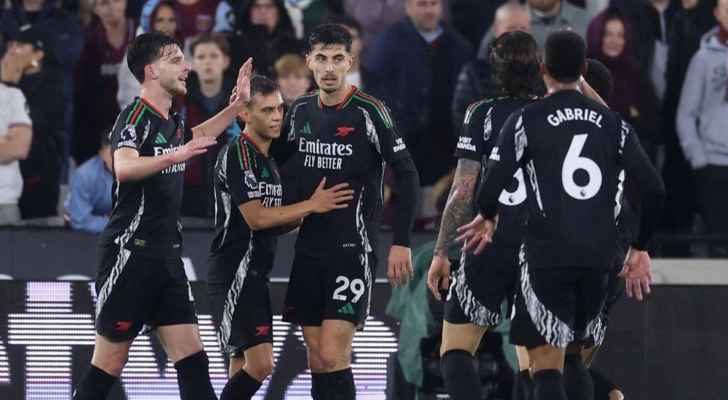 الدوري الانكليزي الممتاز: شوط اول عاصف يهدي ارسنال الفوز على وست هام يونايتد