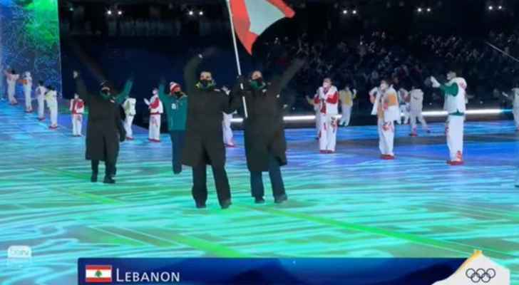 دخول بعثة لبنان في حفل افتتاح دورة الألعاب الأولمبية الشتوية بكين 2022