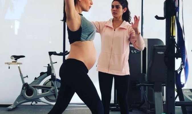 حبيبة سرجيو راموس تمارس الرياضة وهي حامل