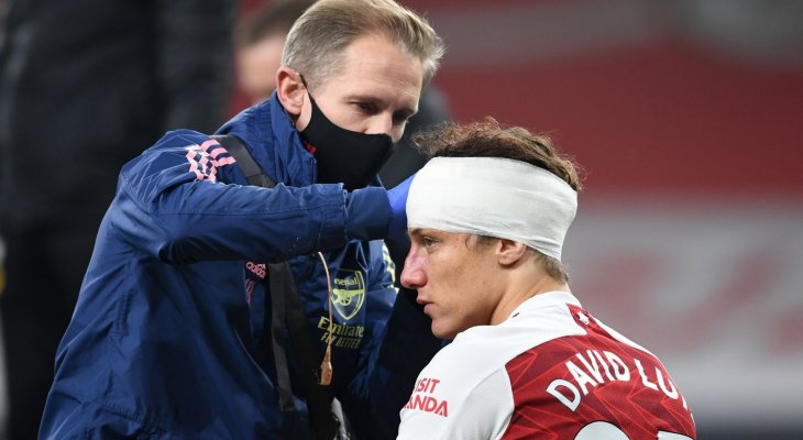 لويز يغيب عن مباراة ارسنال في الدوري الأوروبي بسبب إصابة رأسه
