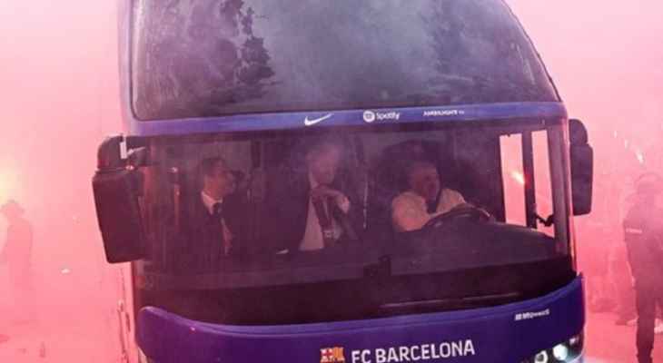 شاهد بالفيديو ماذا حدث مع لاعبي برشلونة قبل مواجهة باريس سان جيرمان؟