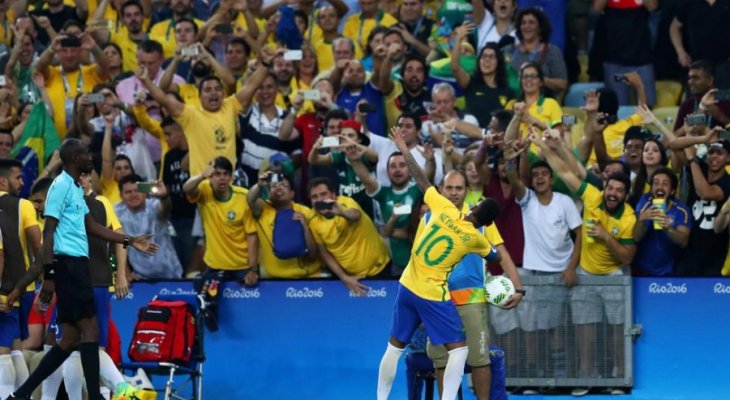 نيمار يقلد بولت بحضوره في نهائي اولمبياد ريو لكرة القدم