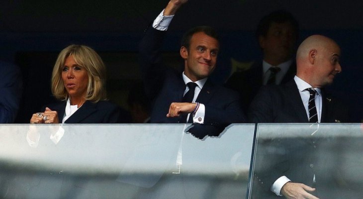 فرحة جنونية للرئيس الفرنسي بعد انتهاء مونديال روسيا !