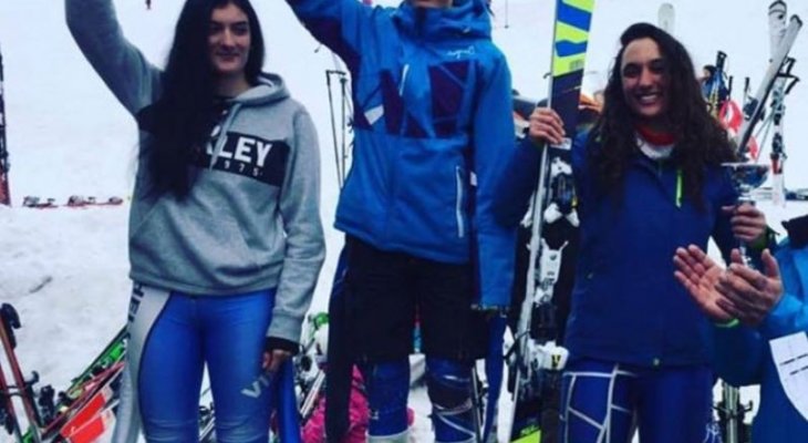مانون عويس تحق المركز الثاني في سباق التزلج في الأرز