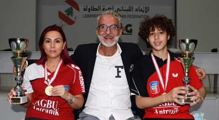 الهبش وسهاكيان بطلا كأس لبنان في كرة الطاولة