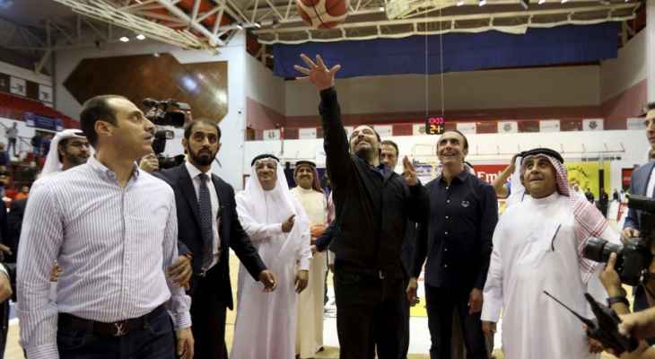 الرئيس الحريري يحضر نهائي السلة بين الرياضي وبيروت في دبي