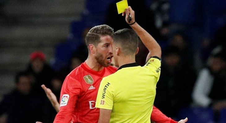 الريال يطالب بسحب بطاقة راموس الصفراء في مباراة اسبانيول