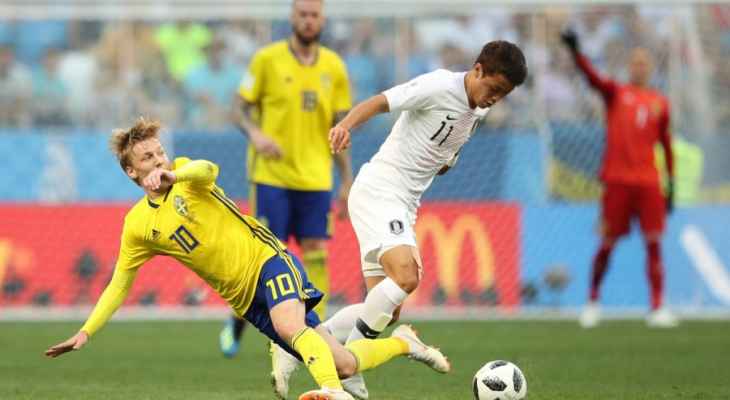 مباراة السويد وكوريا الجنوبية تشهد أكبر عدد من الأخطاء