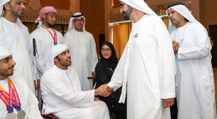 الشيخ محمد بن راشد يلتقي اعضاء منتخب الإمارات لذوي الاحتياجات الخاصة
