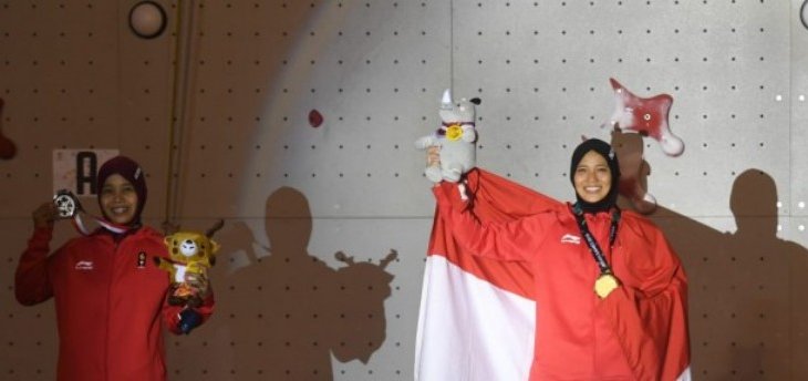 اندونيسيا تحرز ذهبية التسلق للسيدات في الالعاب الاسيوية
