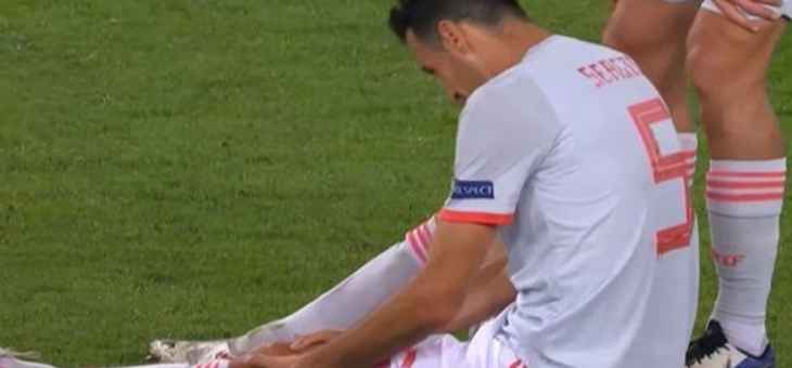 بوسكيتس يتعرض للإصابة في مباراة إسبانيا وسويسرا
